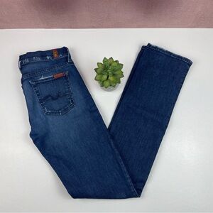 7 For All Mankind Straight Leg Blue Denim Jeans Casual Designer Women Size 26